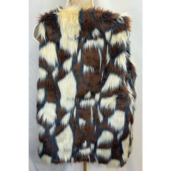 TCEC Faux Fur Vest – Multicolor Animal Print – Size M - Picture 4 of 8